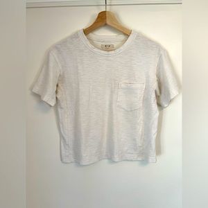 Madewell Garment-Dyed Pocket Tee, White, XS